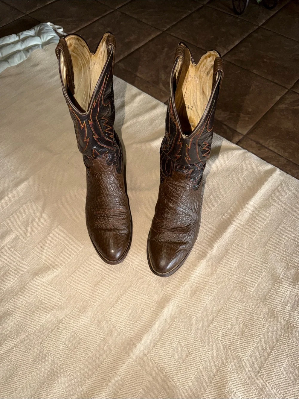 Men's Brown Western Leather Cowboy Boots